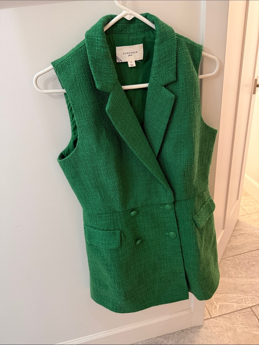 Pomander Place Emerald Green Sleeveless Tweed Romper